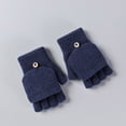 thumbnail image 2 of Yanyanz Gloves Mittens, Women Casual Thickened Warm Solid Color Matching Fingerless Flip Over Thermal Gloves, Gloves C One Size, 2 of 3
