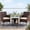 Brown/Beige, variant on Tappio Outdoor Furniture 3 Piece Patio Bistro Furniture Set, Rattan Conversation Chairs Set with Side Table and Cushions, Patio Furniture Sets for Balcony Garden Porch, Black