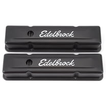 Edelbrock 4643 SBC Signature Series Valve Cover Kit, Black