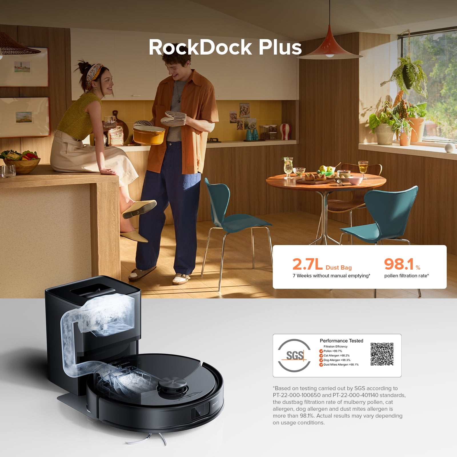 Roborock Q10 X5+ Robot Vacuum and Mop, Self-Emptying, Hands-Free Cleaning for up to 7 Weeks, 10,000Pa Suction, Obstacle Avoidance, LiDAR Navigation, No-Go Zones