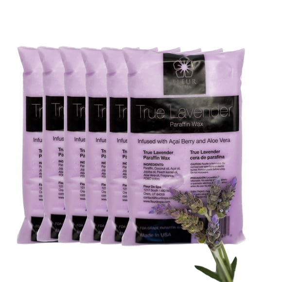 Recambios de cera de parafina de 6 libras por FLEUR DE SPA – Fabricado en Estados Unidos – Infundido con aceites de coco y jojoba – Hidratante y calmante para manos, pies y cuerpo – Spa y uso doméstic