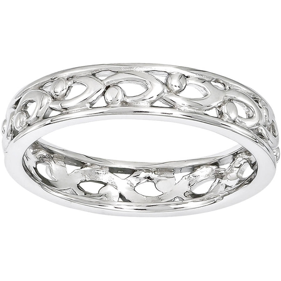 Stackable Expressions Sterling Silver Carved Ring