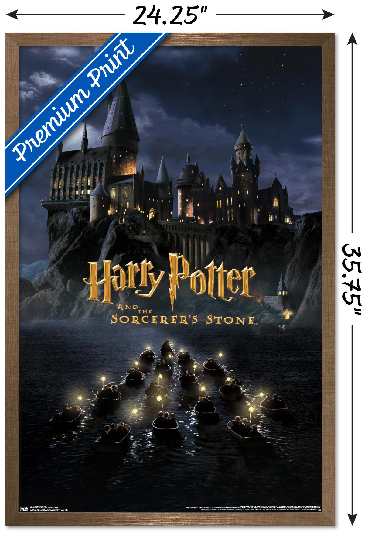 Harry Potter and the Sorcerer's Stone - Castle One Sheet Wall Poster, 22.375" x 34", Framed