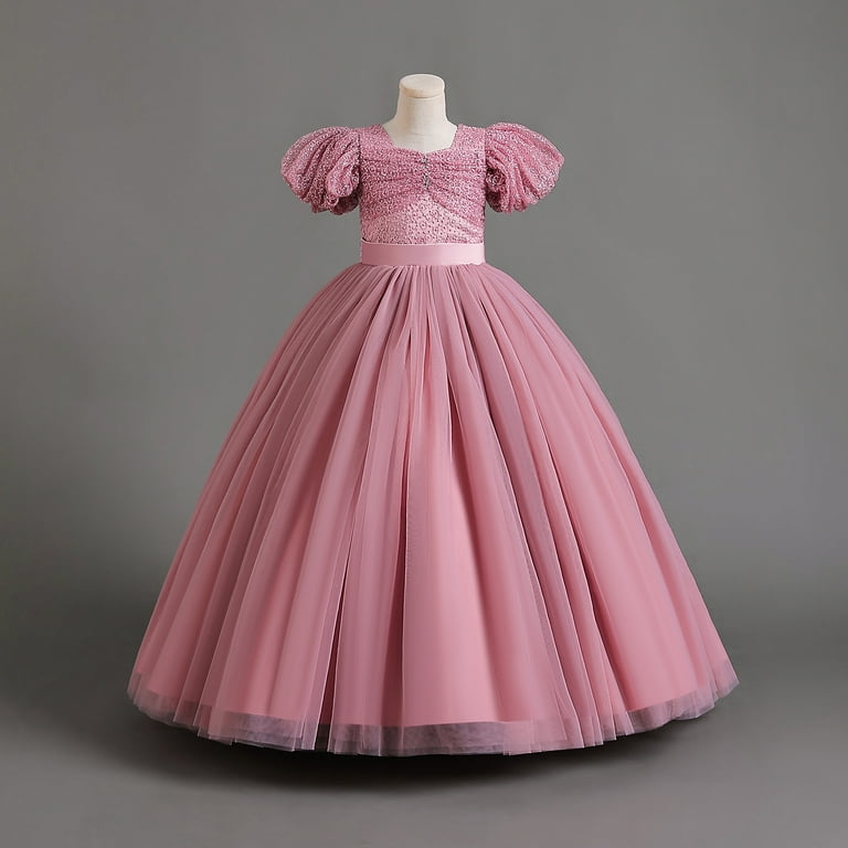 green emerald velvet dress Kids Breely Satin + Tulle Dress main image 1