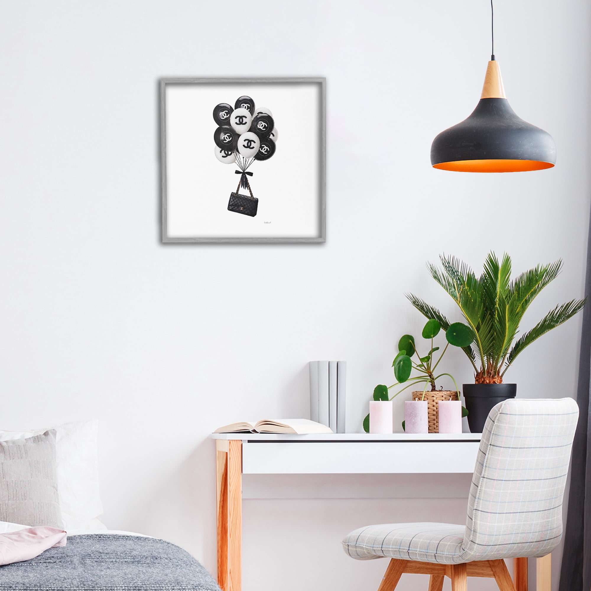 Stupell Industries Chic Balloons & Purse Gray Framed Giclee Art, design by Amanda Greenwood