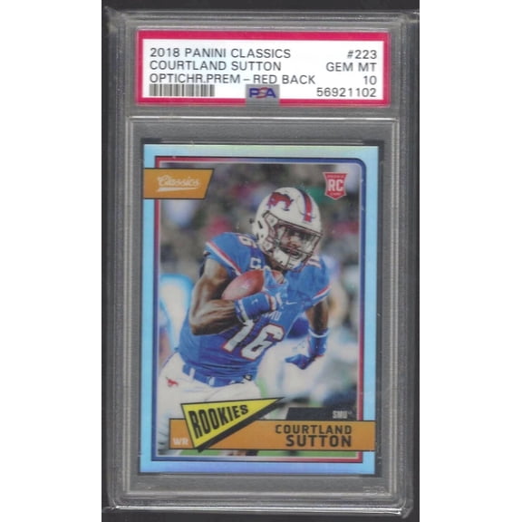 Graded 2018 Panini Classics Optichr. Prem Red Back Courtland Sutton #223 PSA 10