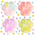 thumbnail image 1 of JOYIN 4 piezas de juguetes antiestrés squishy transparentes con forma de pata de gato, 1 of 7