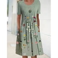 thumbnail image 1 of Robes Soleil Femmes Été Décontracté Manches Courtes Tunique Chemise Midi Robes d'Été pour Femmes Imprimé Marguerites Robe Grande Taille pour Femmes Col Robe de Collation des Grades, 1 of 5