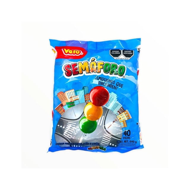 Pack de 24 Paleta Vero Semáforo de 40PZ Vero Paleta Semaforo Vero 24/40PZ