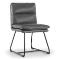 thumbnail image 6 of Benning Brown Vintage Faux Leather Accent Chair with Black Iron Legs, 6 of 7