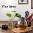 thumbnail image 4 of 2 filtros de té empaquetados, filtro de té de acero inoxidable 304, con tapa y doble asa, muy adecuado para colgar en teteras, tazas, tazas para remojar té y café de hojas sueltas, 4 of 5