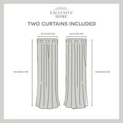 Exclusive Home Alfie Room Darkening Blackout Grommet Top Curtain Panel Pair, 52x96, Sundress, Set of 2