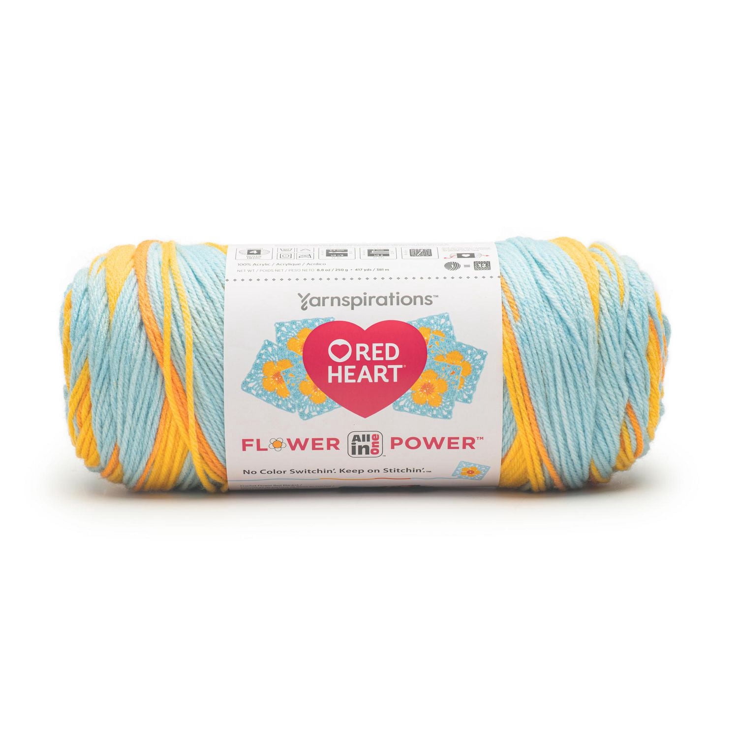 Red Heart® All In One Flower Power™ #4 Worsted (Medium) Acrylic Yarn, 8.8oz/250g 417 Yards