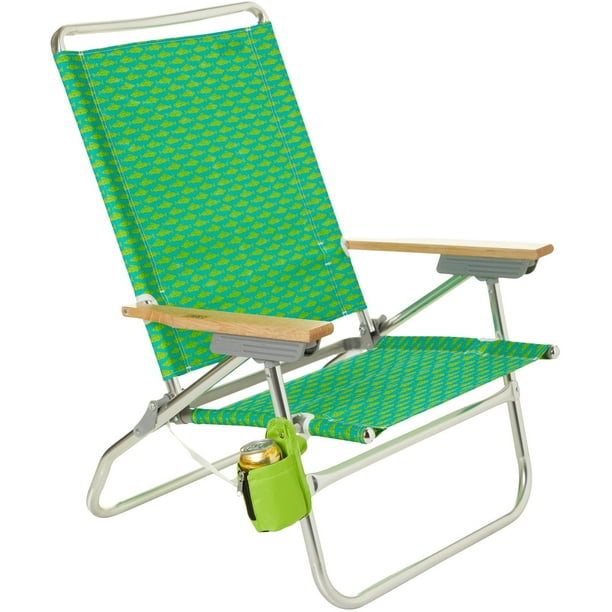 Rio 4 Position Easy In Easy Out Fish Print Beach Chair One Size Green Walmart Com Walmart Com