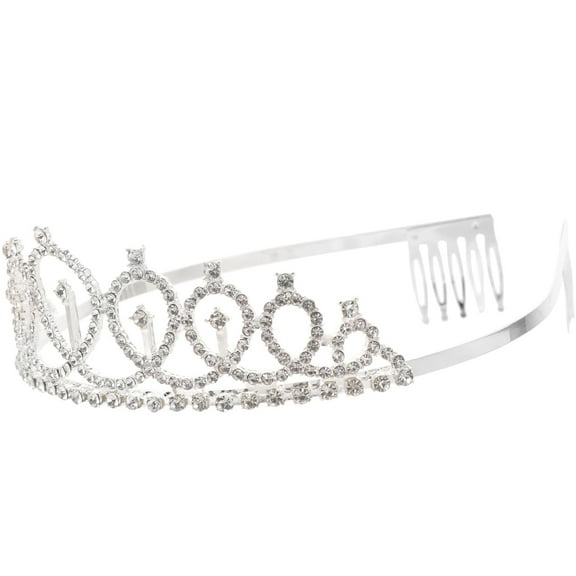 Raindrops Heart Shape Rhinestone Headpiece Crown for Women Wedding 1Pack