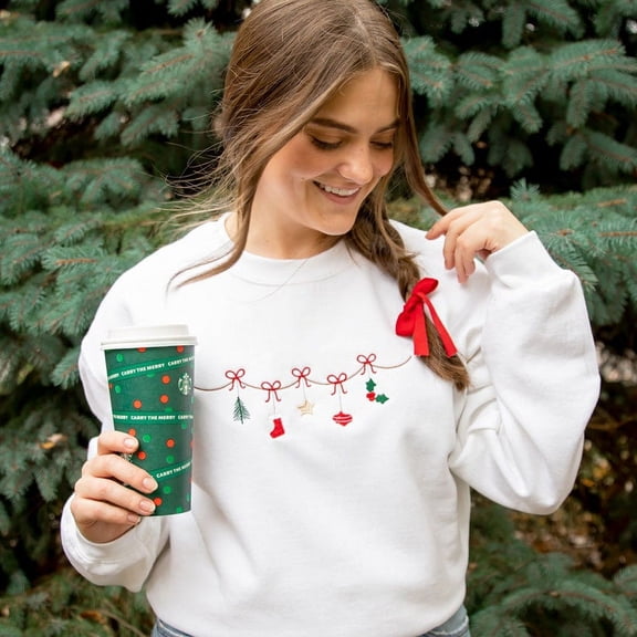 Christmas Garland Gemma Embroidered Sweatshirt