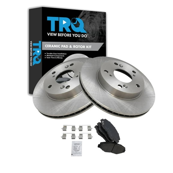 TRQ Front Brake Pad & Rotor Kit Brake Pads Brake Rotor Ceramic Fits Select 2013-2014 Acura ILX