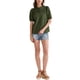thumbnail image 2 of BLUSA DE CROCHET CHIC INSPIRE para Mujeres, Cuello con Volantes, Manga Corta, Tejido Calado, Tops de Verano, M Verde, 2 of 6