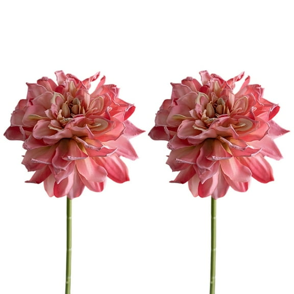 2Pcs Vibrant Artificial Dahlia Flowers: Elegant Decor For Weddings & Home!