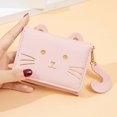 thumbnail image 1 of Cartera pequeña plegable para mujer, bonita cartera con diseño de gato fresco, monedero con dibujos animados para varias tarjetas, cartera para estudiantes, 1 of 5