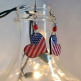 thumbnail image 2 of American Flag Heart Graphic Dangle Earrings - Womens Fashion Handmade Jewelry USA Accessories, 2 of 2