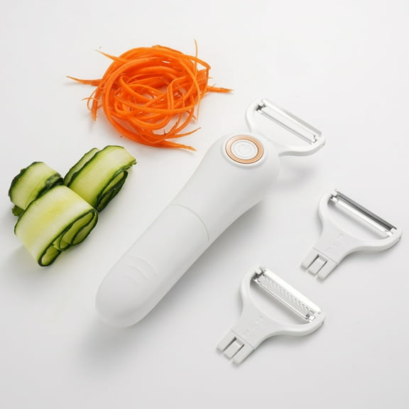 Electric Vegetable Peeler under $5! kkbbma Electric Vegetable Peeler, Automatic Potato Peeler with Stainless Steel Blades, Cordless Fruit Peeler for Kitchen, Effortless Peeling and Slicing Tool