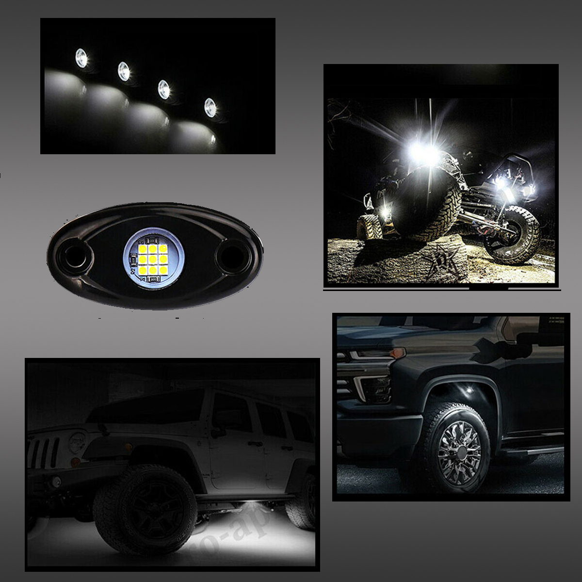 IP68 LED Rock Lights Kit – Underbody Underglow For ATV, Truck, Boat – 9-32V