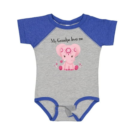 

Inktastic Aditi My Grandpa Loves Me Pink Elephant Beautiful Gift Baby Girl Bodysuit