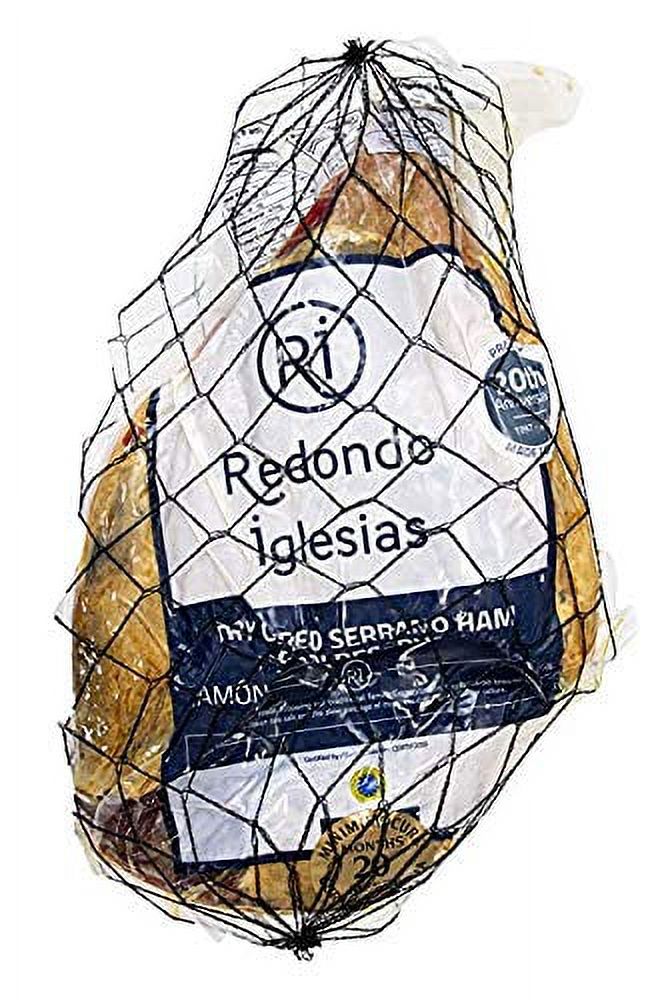 Jamon Serrano - Boneless 12-14 Lb - 20 months aged - Dry cured Ham - Spain Gourmet Delicatessen - 1 unit