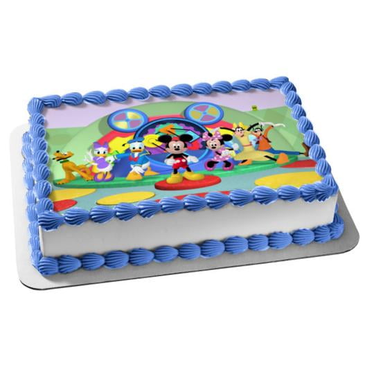 Mickey Mouse Clubhouse Minnie Mouse Goofy Pluto Donald Duck Daisy Duck Disney Edible Cake Topper Image ABPID03200