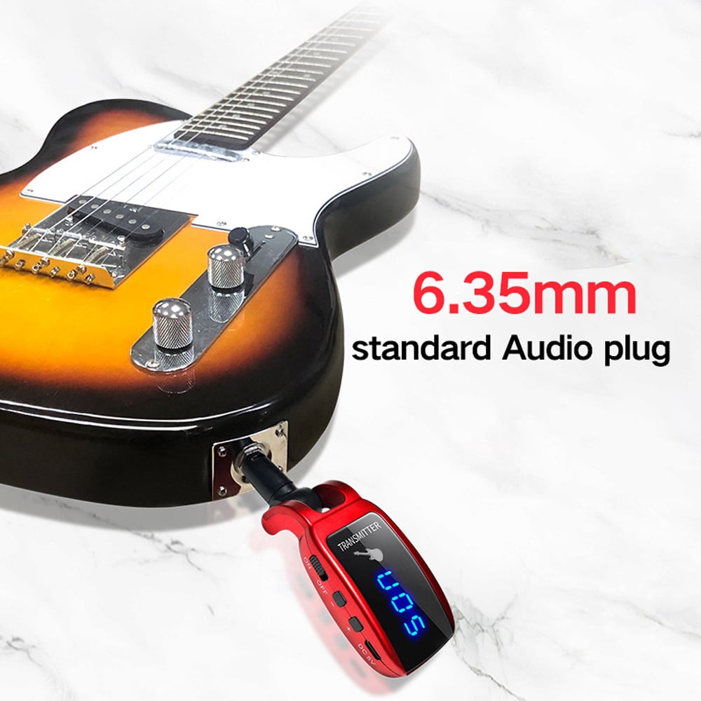 Wireless Guitar System Rechargeable Transmitter Receiver Set Electric Bass Pick Up