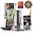 thumbnail image 2 of NutriChef Mixology Bartender Cocktail Shaker Set 15 & 30 oz Stainless Steel Mix Drink Shaker Kit, 2 of 7