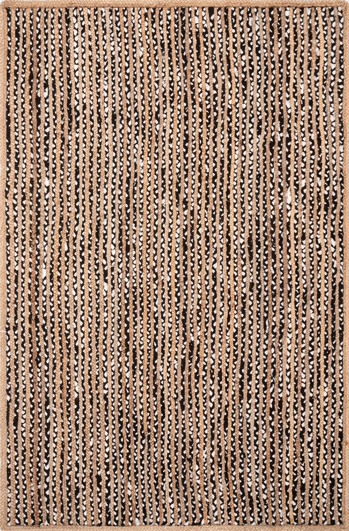 nuLOOM Glinda Natural Fiber Jute Area Rug, 8', Black