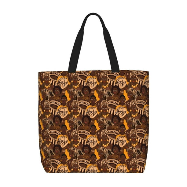 Easygdp Beautiful Ethnic African Women Bolsa Tote para Mujer, Bolso de Hombro para Trabajo, Playa, Viajes, Compras y Supermercado