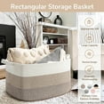 thumbnail image 7 of Large Woven Storage Basket, 21.6" x 14.9" x 11.8" Rectangle Rope Baskets for Toy Storage, Blanket Basket for Living Room, Bedroom, Light Brown, 7 of 7