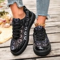 thumbnail image 2 of HEWUQI Flower Lace Shoes for Women Breathable Orthopedic Lightweight Non Slip Athletic Walking Shoes Lace up Arch Support Comfortable Sneakers Black Size 5.5, 2 of 6