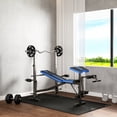 thumbnail image 2 of Soozier Adjustable Weight Bench with Leg Extension, Home Gym Bench, Blue, 2 of 10