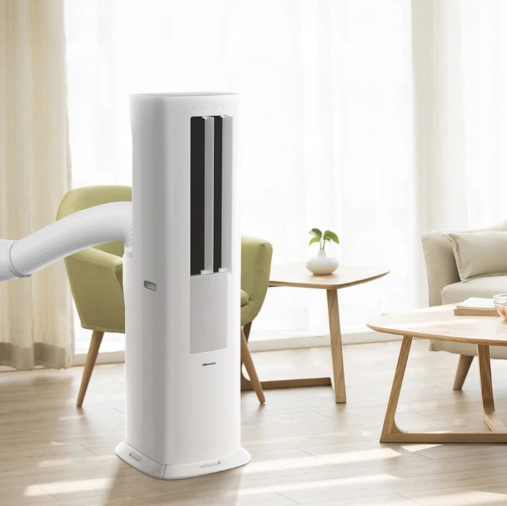 Restored Hisense 8000 BTU 350 Sq. Ft. Dual Hose Portable Tower Air Conditioner HIAP0825TWD (Refurbished)