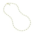 thumbnail image 2 of Gold Plated 20-inch Adjustable Green Enamel Bead Chain Necklace for Women, 2 of 6