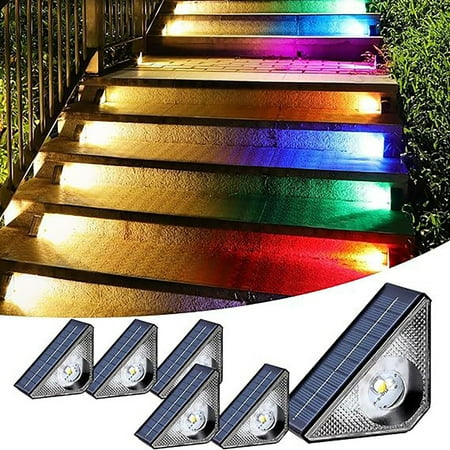 

SWFSZGL The Solar Step Light Is On Warm Light Colorful Fixed Color Multi Mode Luminous Decorative Walking Path Light and Stair Light Home Decor