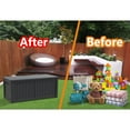 thumbnail image 4 of 120 Gallon Waterproof Deck Box Patio Furniture Organization Container with Lockable Lid, Resin Outdoor Storage Box for Garden, Yard, Poolside, Black, 4 of 7