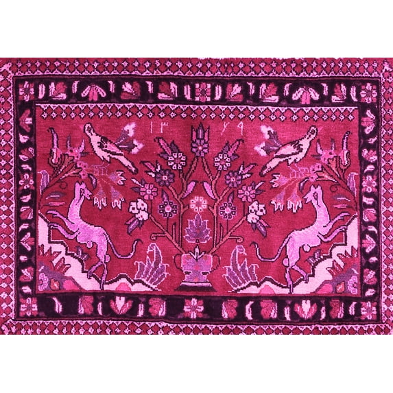 Ahgly Company Indoor Rectangle Persian Pink Traditional Area Rugs, 7' x 10'