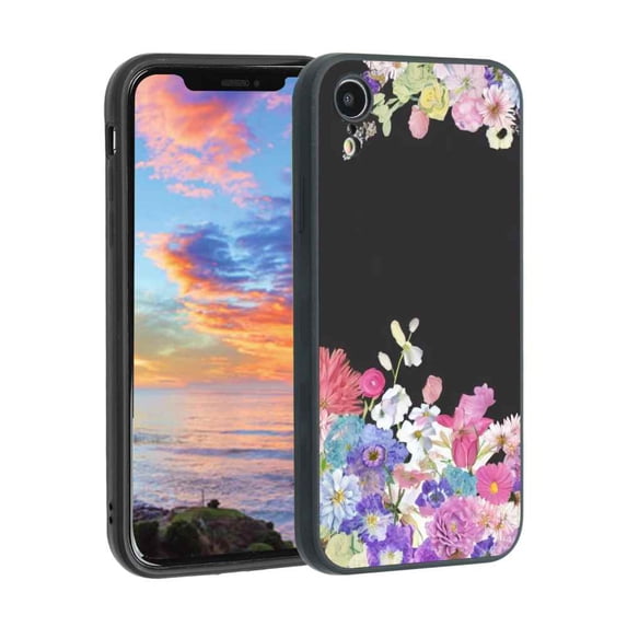 Compatible with iPhone XR Phone Case, Flowers 134 Case Men Women, Flexible Silicone Shockproof Case for iPhone XR
