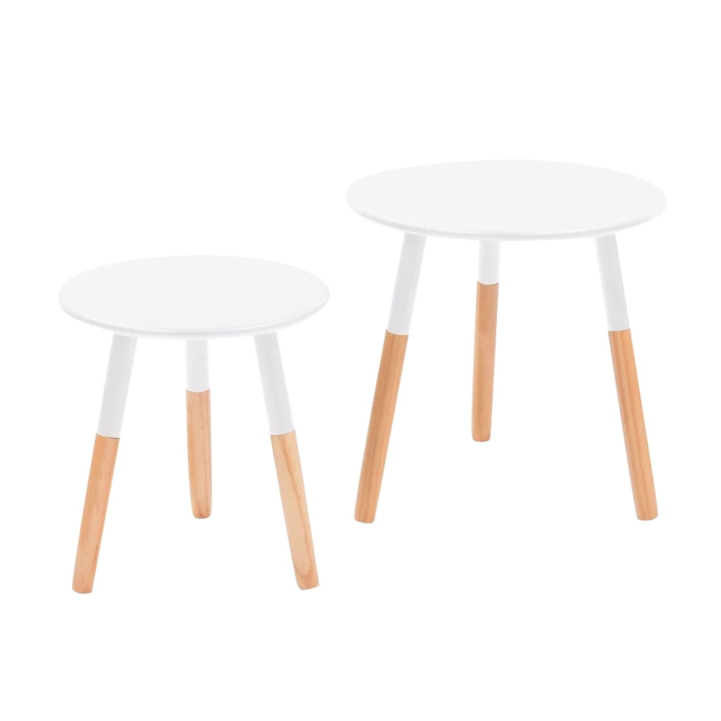 Mini Round Wooden Side Table Lamp Plant Coffee Tea Living Room Home  US1 