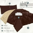 thumbnail image 4 of Elegant Comfort 7-Piece Bed-in-a-Bag Comforter & Sheet Set- Luxury 1500 Thread Count 7-Piece Split King Size Bed-in-a-Bag, Cozy Bed Sheets and Comforter Set, Wrinkle and Stain Resistant, Brown/Cream, 4 of 5