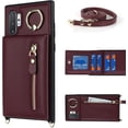 thumbnail image 2 of Samsung Galaxy Note 10 Plus Case with Card Holder for Women,Galaxy Note 10 Plus Phone Case Wallet with Strap Credit Card Slots Crossbody with Kickstand Zipper Case - Red Wine, 2 of 12