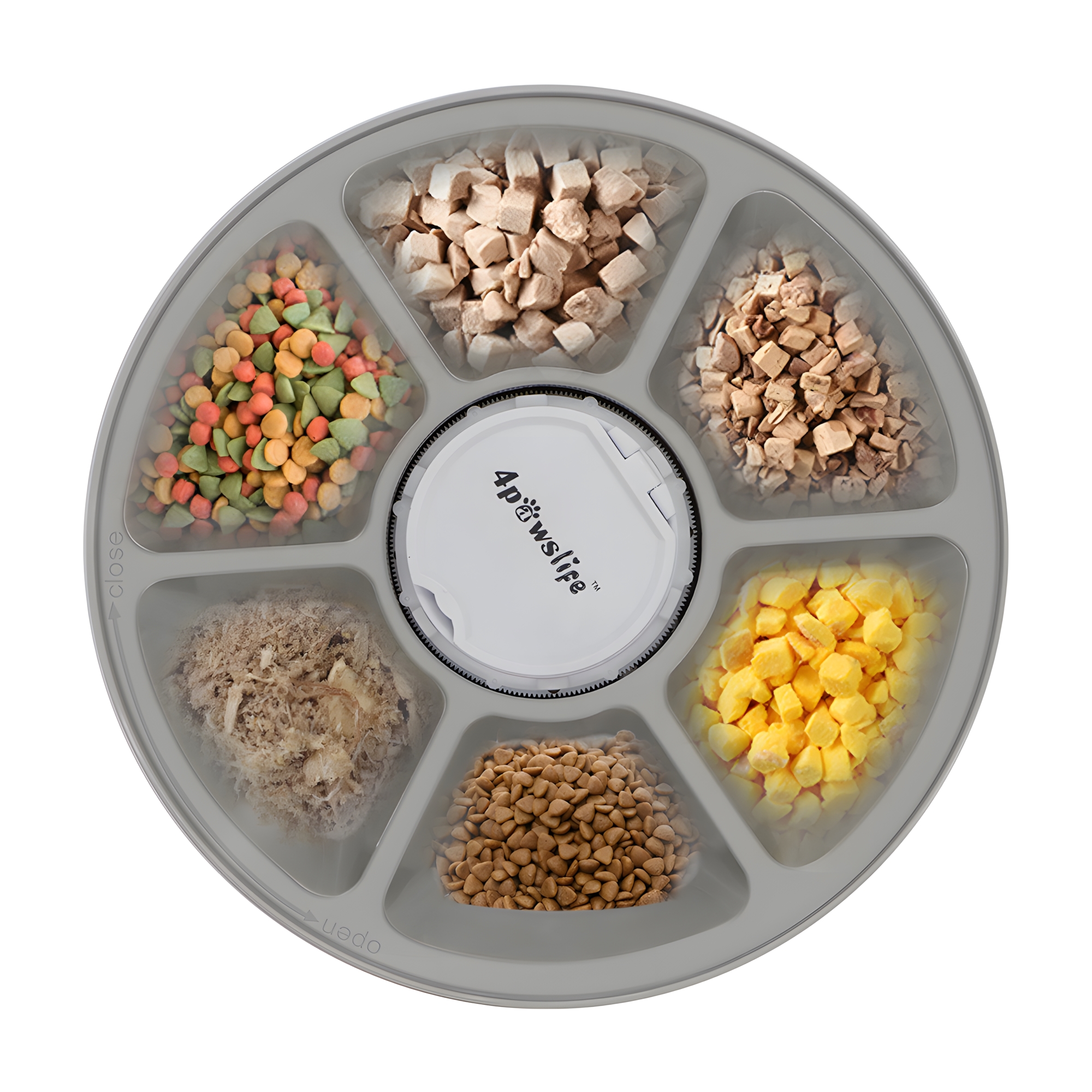 Pet Daily Kit Automatic Electronic Timed Pet Feeder, 6 Meal Trays Dry Wet Food Water Auto Feeder, 24 Hours Timing Reminder Dog and Cat Smart Feeder.