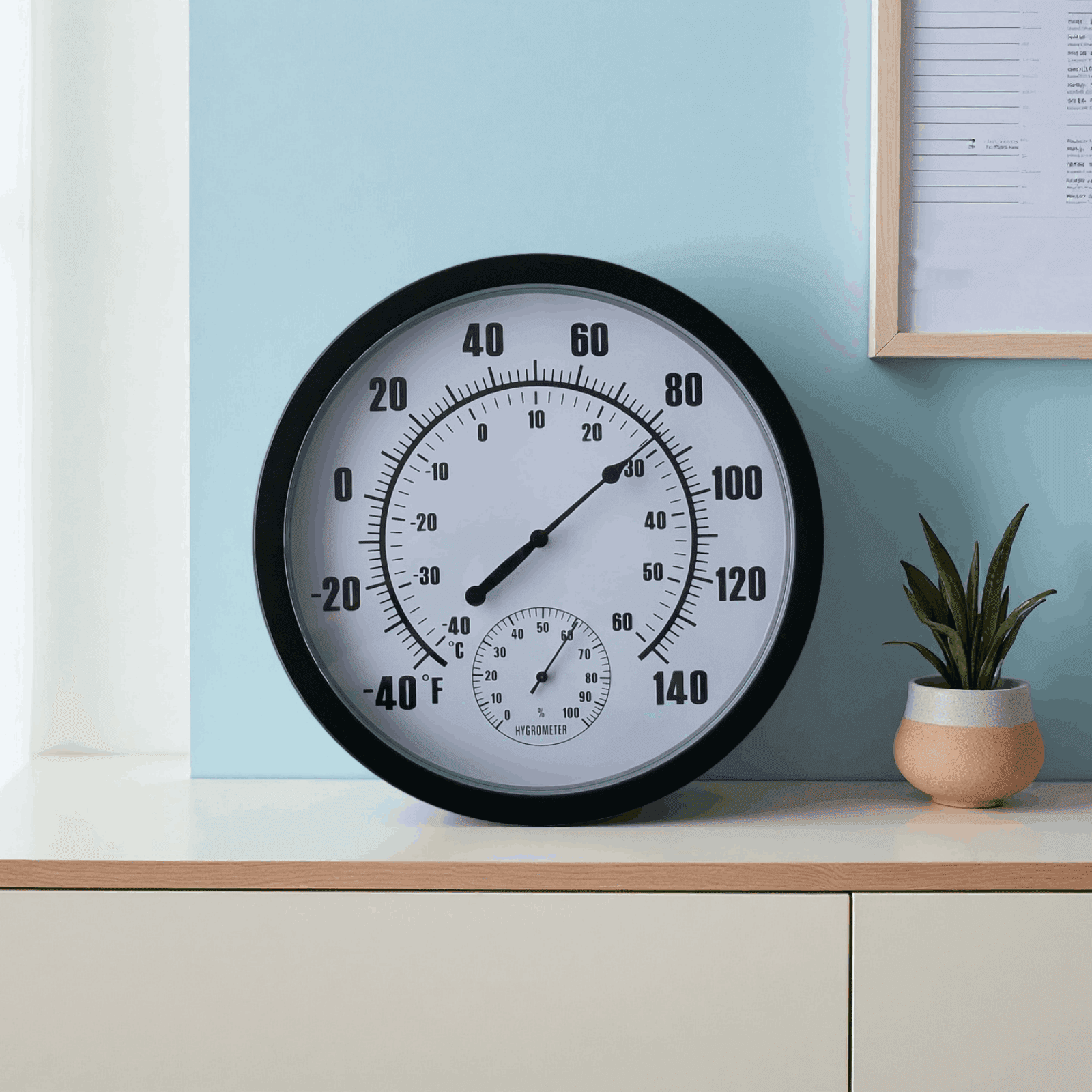 LLDYYDS Indoor Outdoor Thermometer, 10 Inch Large Numbers Waterproof Wall Thermometer with Hygrometer for Patio Home Living Room Bedroom