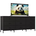 thumbnail image 1 of Yeshouse Cómoda para TV LED de 63" con 8 cajones de tela, estructura de acero e iluminación LED, almacenamiento para TV de hasta 75", ideal para dormitorio y sala de estar, 1 of 9
