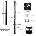 thumbnail image 2 of QLLY Adjustable Metal Table Leg, 24-40 inch, 60-100cm, Home Office DIY Desk Leg, Furniture Leg Set (4, Black), 2 of 6